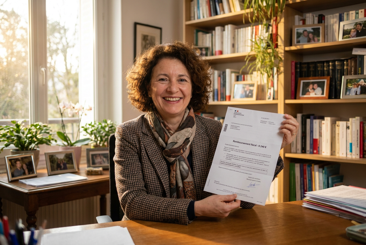 Client satisfait après déclaration fiscale réussie