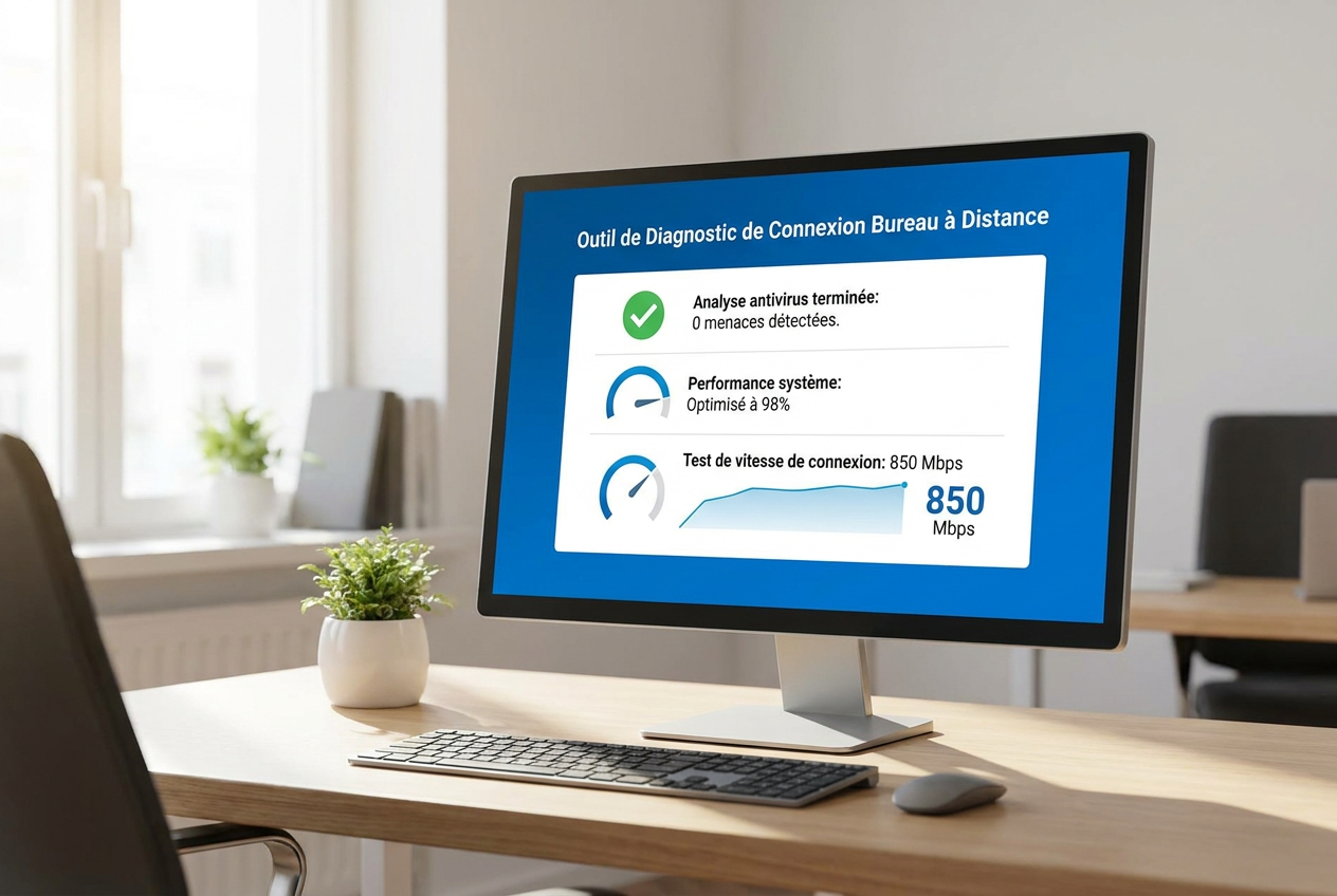 Expert informatique en train de diagnostiquer un PC à distance